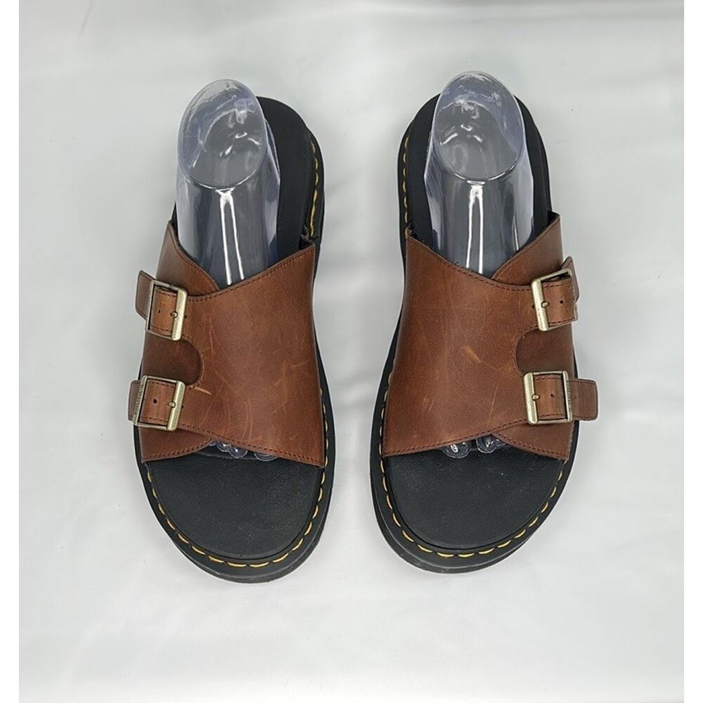 Dr. Doc Martens Dax Brown Leather Slide Sandals 25830220 Men’s Size 12 Monk
